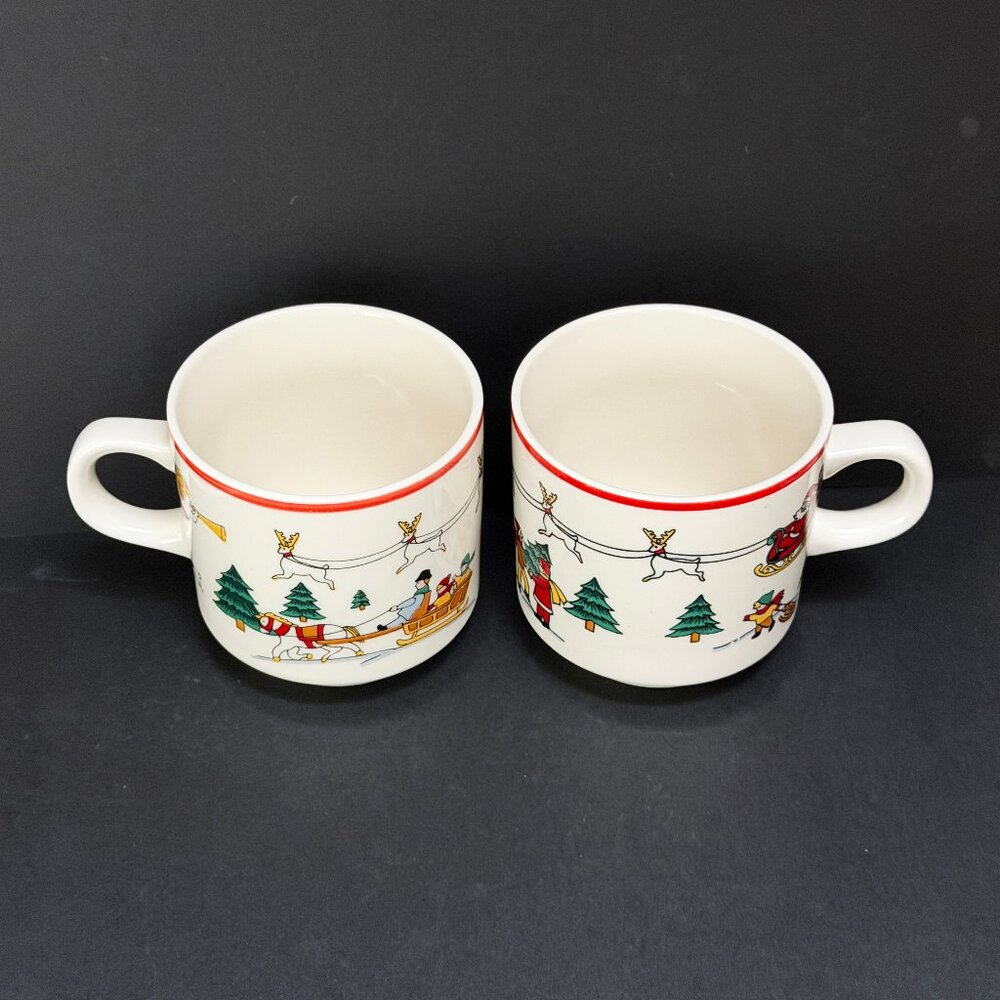 Set of 6 Vintage 1980s Jamestown China Coffee Mugs: The Joy of Christmas 1987 - Picture 8 of 8